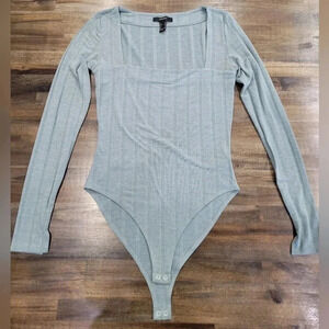 Forever 21 Square Neck Ribbed Bodysuit